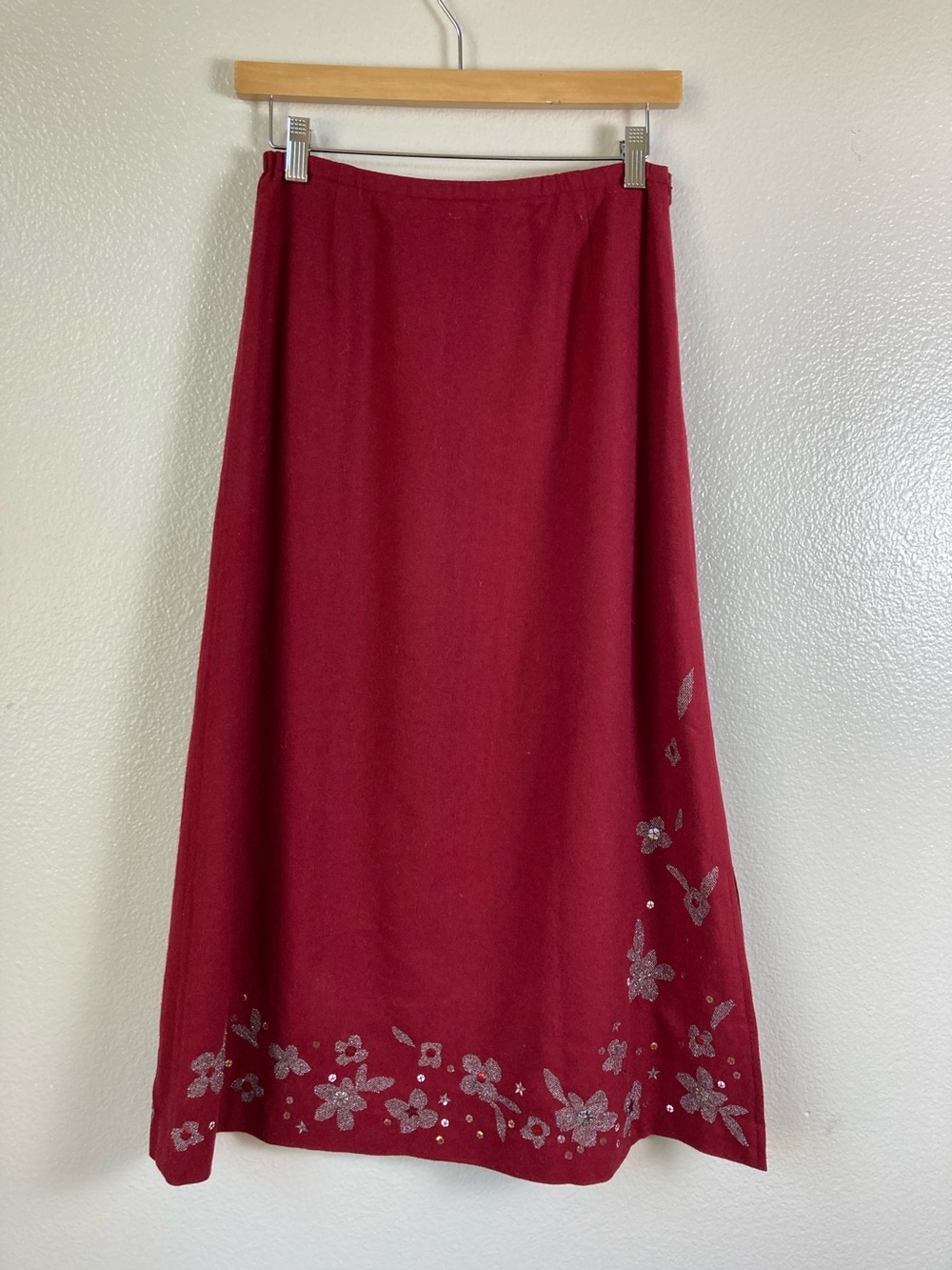 Vintage Y2K Garnet Hill Wool blend embellished stars floral details sz 4P